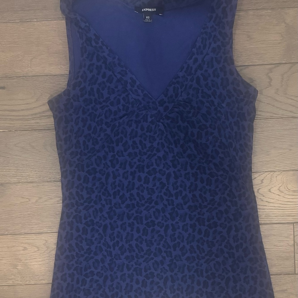 Express Purple Leopard Print Tank Top